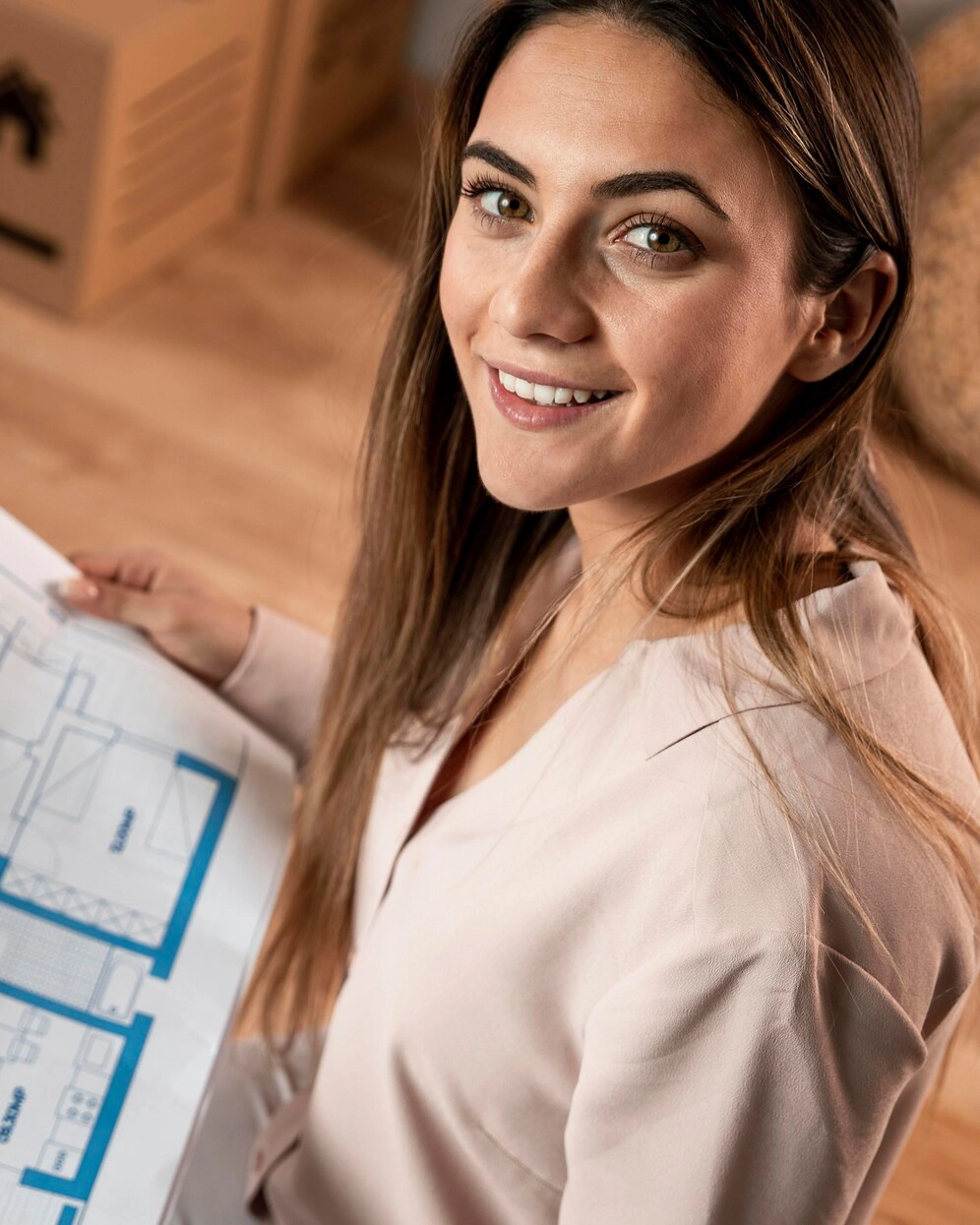 high-angle-smiley-woman-with-plan_23-2148819894 copy